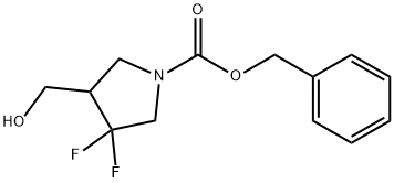 1-Pyrrolidinecarboxylic acid, 3,3-difluoro-4-(hydroxyMethyl)-, phenylMethyl ester Struktur