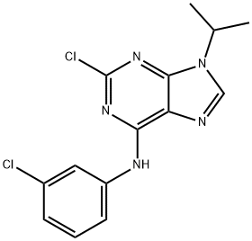 9H-Purin-6-aMine, 2-chloro-N-(3-chlorophenyl)-9-(1-Methylethyl)- Struktur