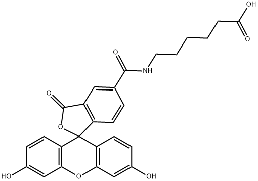 6-(Fluorescein-5-carboxaMido)hexanoic Acid Struktur