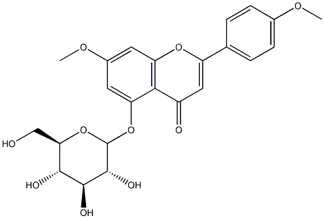 5-Hydroxy-4',7-dimethoxyflavone 5-O-beta-D-glucopyraside Struktur