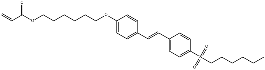 2-Propenoic acid, 6-[4-[2-[4-(hexylsulfonyl)phenyl]ethenyl]phenoxy]hexyl ester, (E)- Struktur