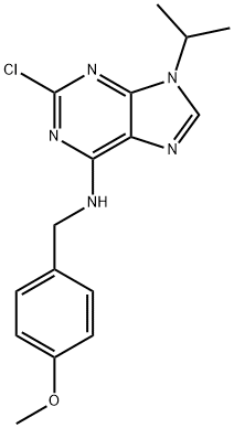 9H-Purin-6-aMine, 2-chloro-N-[(4-Methoxyphenyl)Methyl]-9-(1-Methylethyl)- Struktur