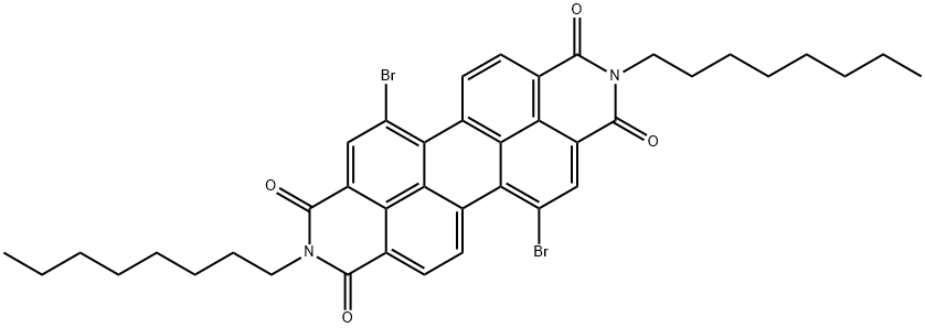 N,N'-di-(n-octyl)-1,7-dibroMoperylene-3,4:9,10-tetracarboxylic acid bisiMide Struktur