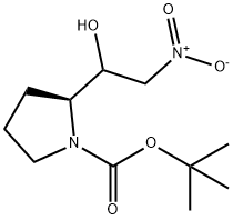 tert-butyl 2-(1-hydroxy-2-nitroethyl)pyrrolidine-1-carboxylate Struktur