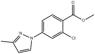 Methyl 2-chloro-4-(3-Methyl-1H-pyrazol-1-yl)benzoate Struktur