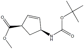 順式-4-((叔丁氧羰基)氨基)環(huán)戊-2-烯羧酸甲酯 結構式