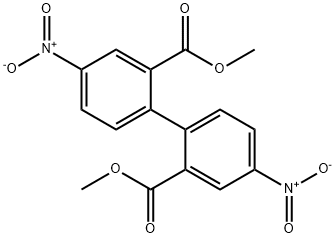 [1,1'-Biphenyl]-2,2'-dicarboxylicacid, 4,4'-dinitro-, 2,2'-diMethyl ester Struktur