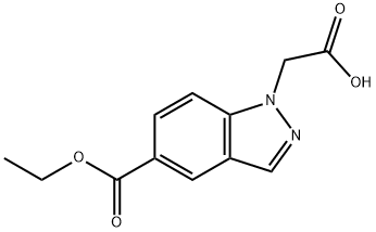 1-CarboxyMethyl-5-ethoxycarbonylindazole Struktur