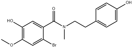 2-BroMo-5-hydroxy-N-(4-hydroxyphenethyl)-4-Methoxy-N-MethylbenzaMide Struktur