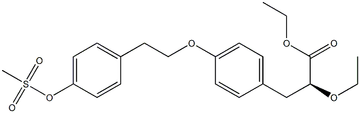 (S)-2-Ethoxy-3-[4-(2-{4-Methanesulfonyloxyphenyl}ethoxy)phenyl]propanoic acid ethyl ester Struktur