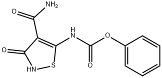 (4-carbaMoyl-3-hydroxy-isothiazol-5-yl)-carbaMic acid phenyl ester Struktur