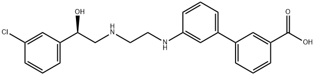 [1,1'-Biphenyl]-3-carboxylicacid,3'-[[2-[[(2R)-2-(3-chlorophenyl)-2-hydroxyethyl]aMino]ethyl]aMino]- Struktur