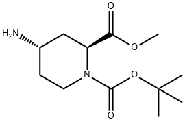 (2S,4S)-4-Amino-1,2-piperidinedicarboxylic acid 1-(1,1-dimethylethyl) 2-methyl ester Struktur