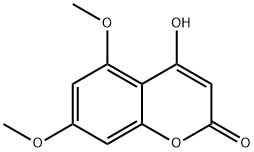 4-hydroxy-5,7-diMethoxy-2H-1-benzopyrane-2-one Struktur