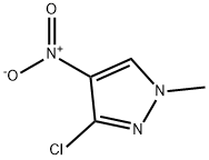 3-chloro-1-Methyl-4-nitro-1H-pyrazole Struktur