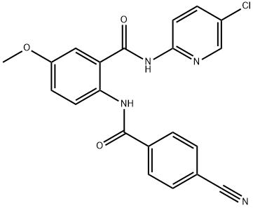 N-(5-Chloro-2-pyridinyl)-2-[(4-cyanobenzoyl)amino]-5-methoxybenzamide Struktur