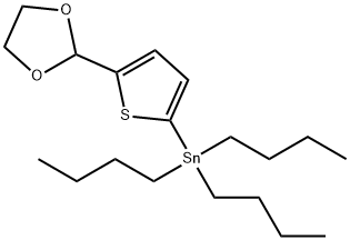 [5-(1,3-Dioxolan-2-yl)thiophen-2-yl]tributylstannane Struktur