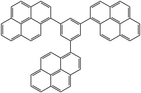 TPB3 , 1,3,5-Tri-(pyren-1-yl)-benzene Struktur