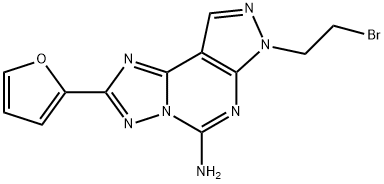 7H-Pyrazolo[4,3-e][1,2,4]triazolo[1,5-c]pyriMidin-5-aMine, 7-(2-broMoethyl)-2-(2-furanyl)- Struktur