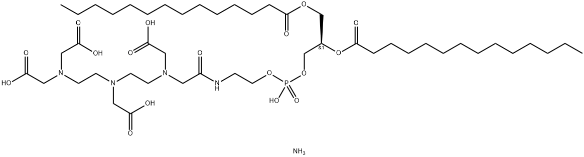 1,2-diMyristoyl-sn-glycero-3-phosphoethanolaMine-N-diethylenetriaMinepentaacetic acid (aMMoniuM salt) Struktur