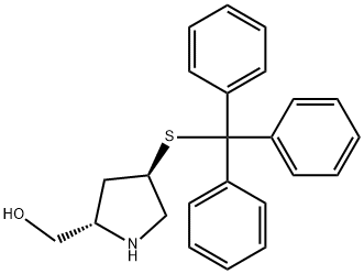 ((2S,4R)-4-(tritylthio)pyrrolidin-2-yl)Methanol Struktur