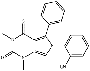 6-(2-aMinophenyl)-1,3-diMethyl-5-phenyl-1H-pyrrolo[3,4-d]pyriMidine-2,4(3H,6H)-dione Struktur