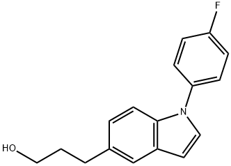 4-(1-(4-fluorophenyl)-1H-indol-3-yl)butan-1-ol Struktur