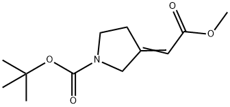 (Z)-tert-butyl 3-(2-Methoxy-2-oxoethylidene)pyrrolidine-1-carboxylate Struktur