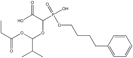 2-(2-Methyl-1-(propionyloxy)propoxy)-2-((4-phenylbutyl)hydrophosphoryl)acetic acid Struktur