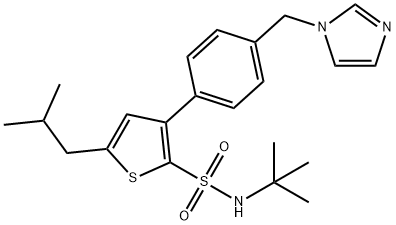 2-ThiophenesulfonaMide, N-(1,1-diMethylethyl)-3-[4-(1H-iMidazol-1-ylMethyl)phenyl]-5-(2-Methylpropyl)- Struktur