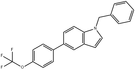 1-benzyl-5-(4-(trifluoromethoxy)phenyl)-1H-indole Struktur