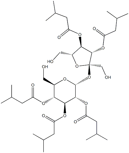 3,4-Di-O-isovaleryl-beta-D-fructofuranosyl 2,3,4-tri-O-isovaleryl-alpha-D-glucopyranoside Struktur