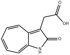 2-(2-oxo-1,2-dihydrocyclohepta[b]pyrrol-3-yl)acetic acid Struktur