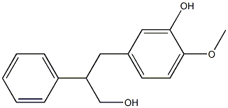 5-(3-Hydroxy-2-phenylpropyl)-2-Methoxyphenol Struktur