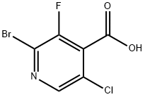 2-BroMo-5-chloro-3-fluoroisonicotinic acid Struktur