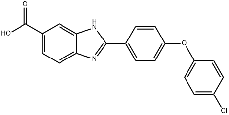 2-(4-(4-chlorophenoxy)phenyl)-1H-benzo[d]iMidazole-5-carboxylic acid Struktur