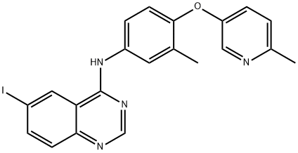 6-iodo-N-(3-Methyl-4-((6-Methylpyridin-3-yl)oxy)phenyl)quinazolin-4-aMine Struktur