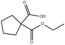 1,1-Cyclopentanedicarboxylic acid 1-ethyl ester Struktur