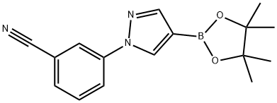 3-(4-(4,4,5,5-TetraMethyl-1,3,2-dioxaborolan-2-yl)-1H-pyrazol-1-yl)benzonitrile Struktur