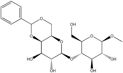 Methyl 4-O-[4,6-O-(phenylmethylene)-beta-D-galactopyranosyl]-beta-D-glucopyranoside Struktur