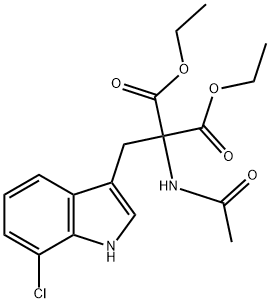 Propanedioic acid, 2-(acetylaMino)-2-[(7-chloro-1H-indol-3-yl)Methyl]-, 1,3-diethyl ester Struktur