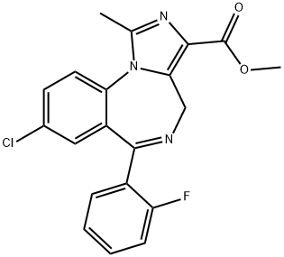 8-Chloro-6-(2-fluorophenyl)-1-Methyl-4H-iMidazo[1,5-a][1,4]benzodiazepine-3-carboxylic Acid Methyl Ester Struktur