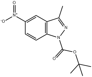 N-Boc-3-Methyl-5-nitroindazole Struktur