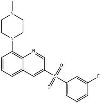 3-(3-fluoro-benzenesulfonyl)-8-(4-Methyl-piperazin-1-yl)-quinoline Struktur