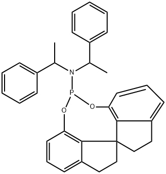 (11aR)-10,11,12,13-tetrahydro-N,N-bis[(1S)-1-phenylethyl]-Diindeno[7,1-de:1',7'-fg][1,3,2]dioxaphosphocin-5-aMine Struktur