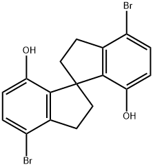 4,4'-Dibromo-2,2',3,3'-tetrahydro-1,1'-spirobi[1H-indene]-7,7'-diol Struktur