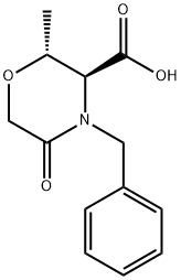 (2R,3S)-2-Methyl-5-oxo-4-(phenylMethyl)-3-Morpholinecarboxylic acid Struktur