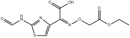 (Z)-2-((2-Ethoxy-2-oxoethoxy)iMino)-2-(2-forMaMidothiazol-4-yl)acetic Acid Struktur