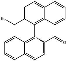 (1R)-2'-(broMoMethyl)-[1,1'-Binaphthalene]-2-carboxaldehyde Struktur