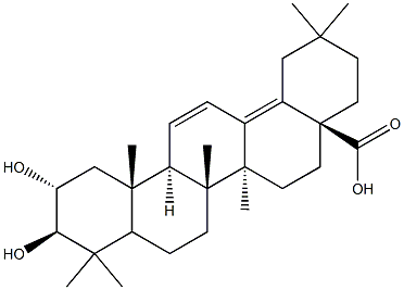 (2alpha,3beta)-2,3-Dihydroxyoleana-11,13(18)-dien-28-oic acid Struktur